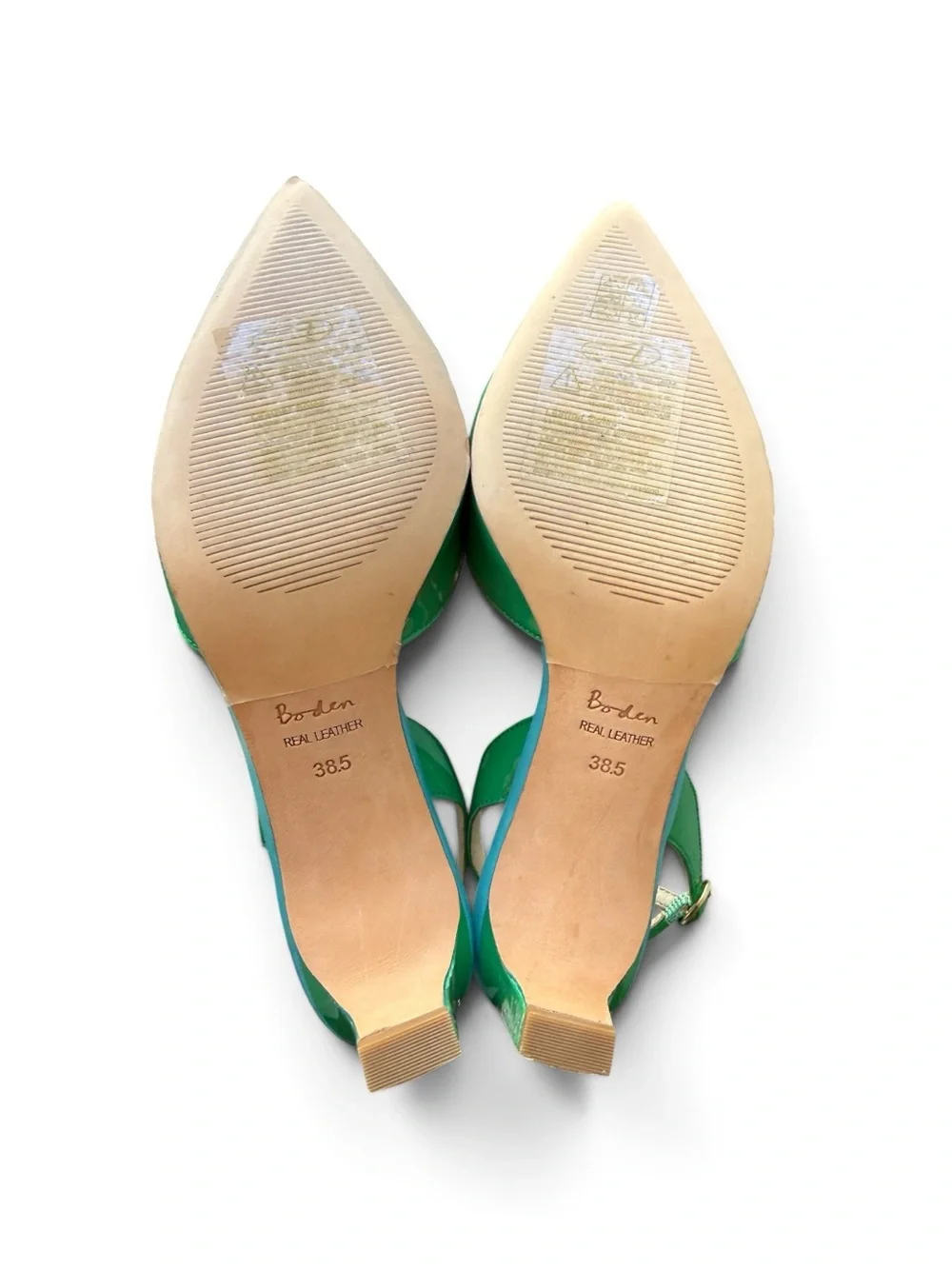 NWOT Boden Emerald Patent Slingback Mid-Heels
